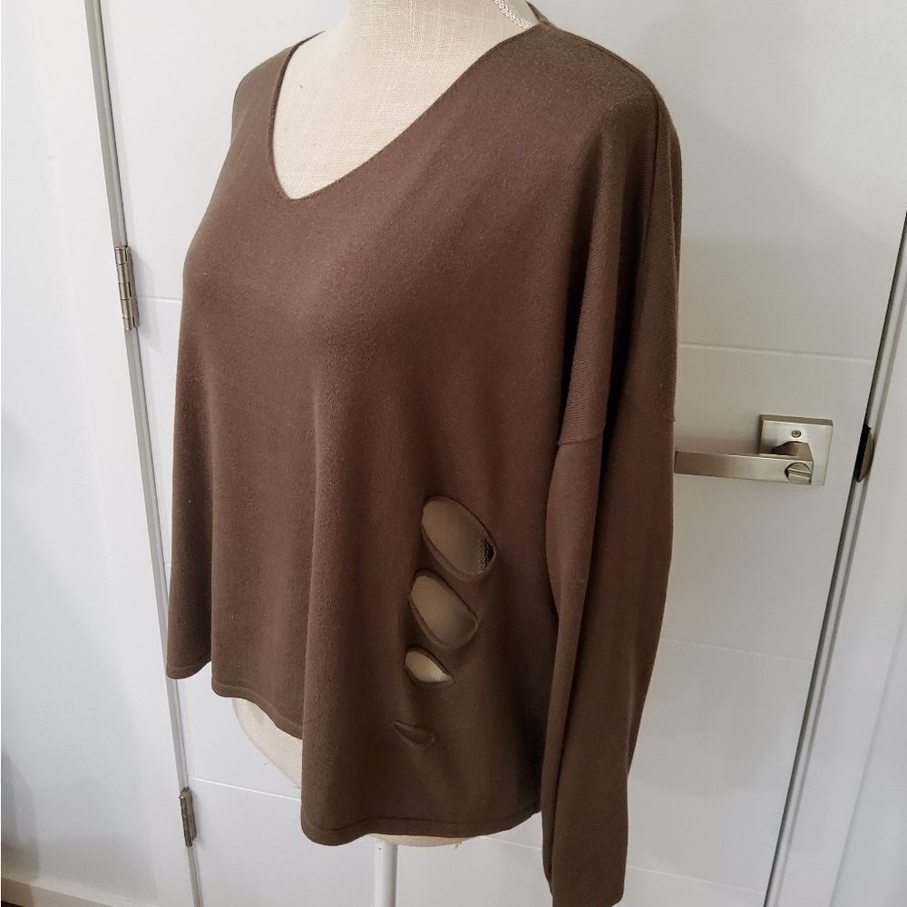 PLANET Boxy Distressed Sweater Top One Size